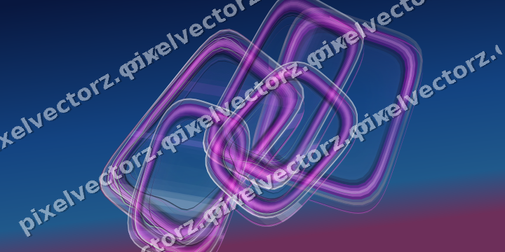 Abstract glass arc in purple and blue