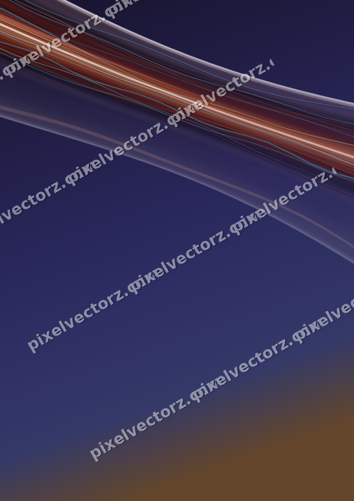 Abstract glass arc in orange and blue