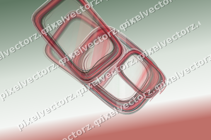 Abstract glass arc in red and pale lime