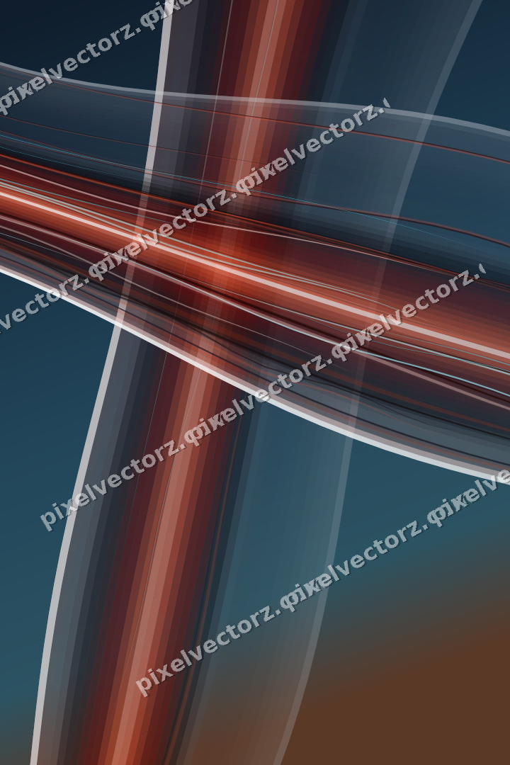 Abstract glass arc in cyan and red