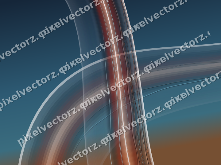 Abstract glass arc in red and orange