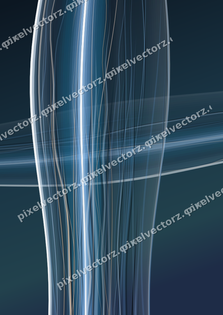 Abstract glass arc in cyan and blue