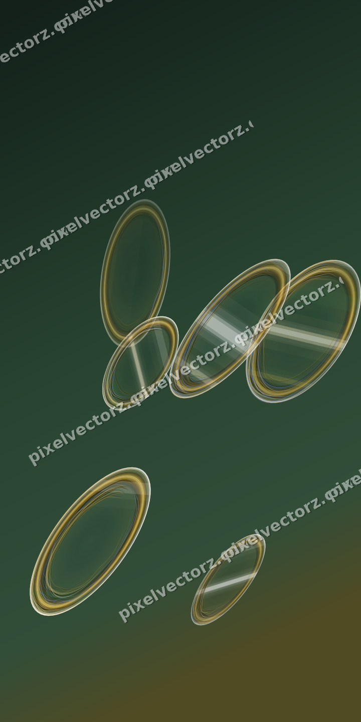 Abstract glass arc in dark green and amber