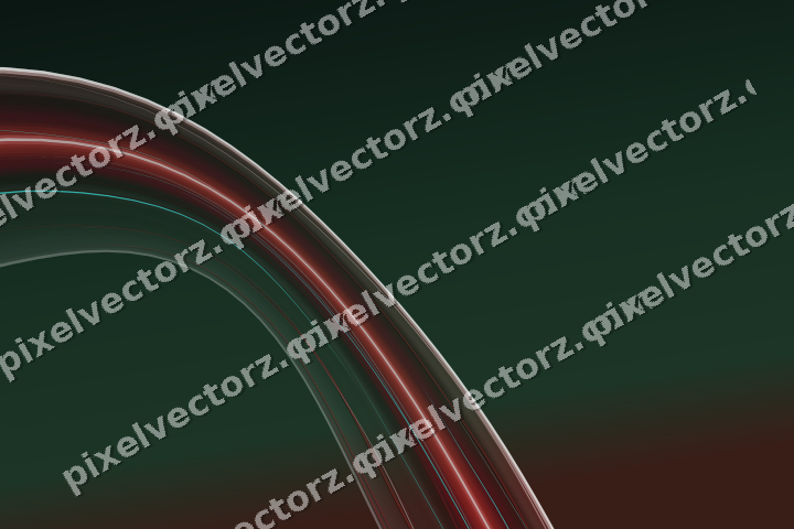 Abstract glass arc in dark red and dark green