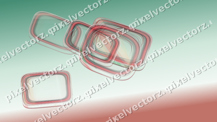 Abstract glass arc in dark green and red