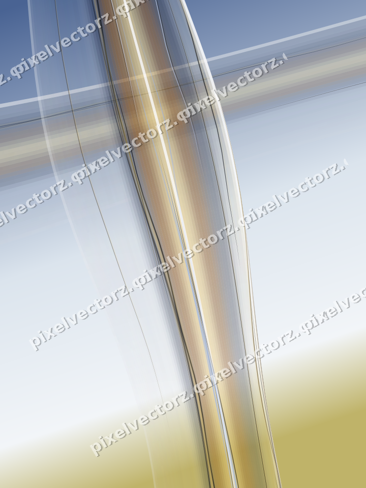 Abstract glass arc in dark blue and amber