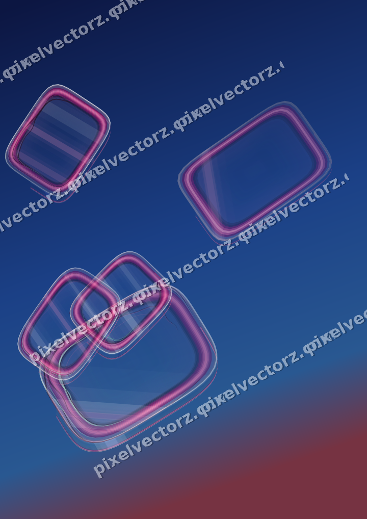 Abstract glass arc in pink and blue