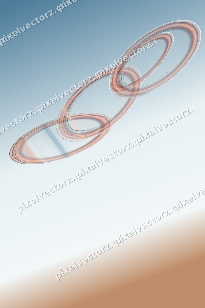 Abstract glass arc in orange and cyan