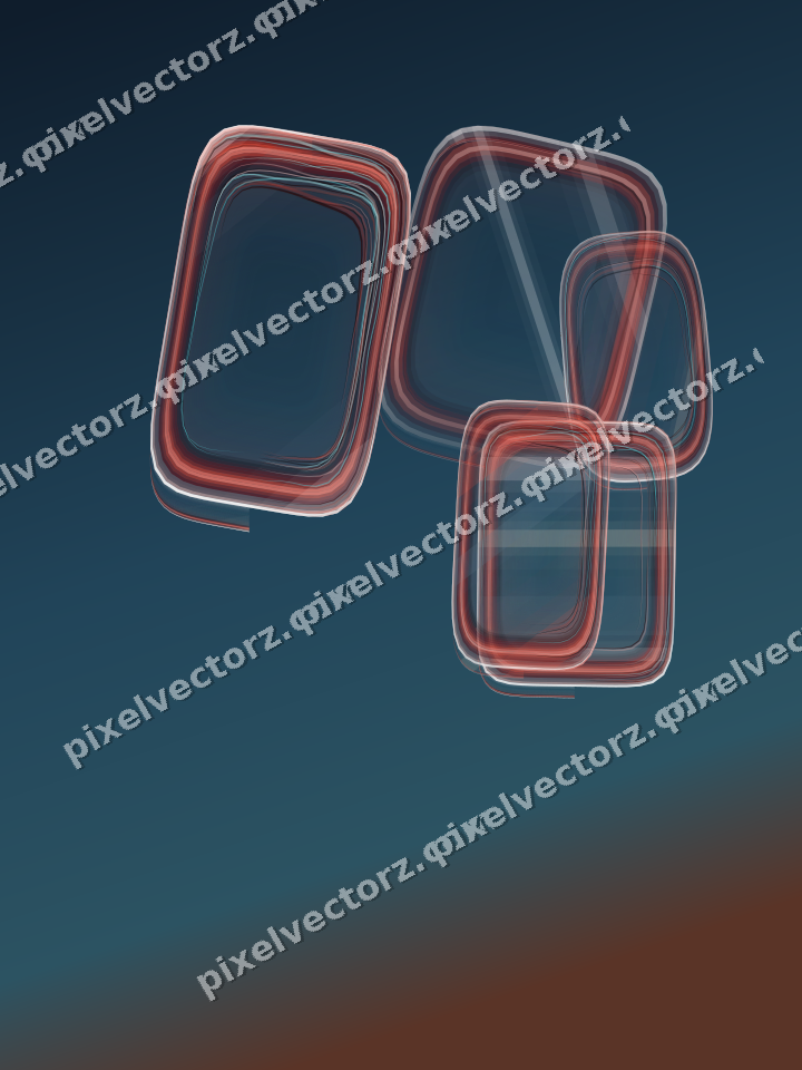 Abstract glass arc in red and pale amber