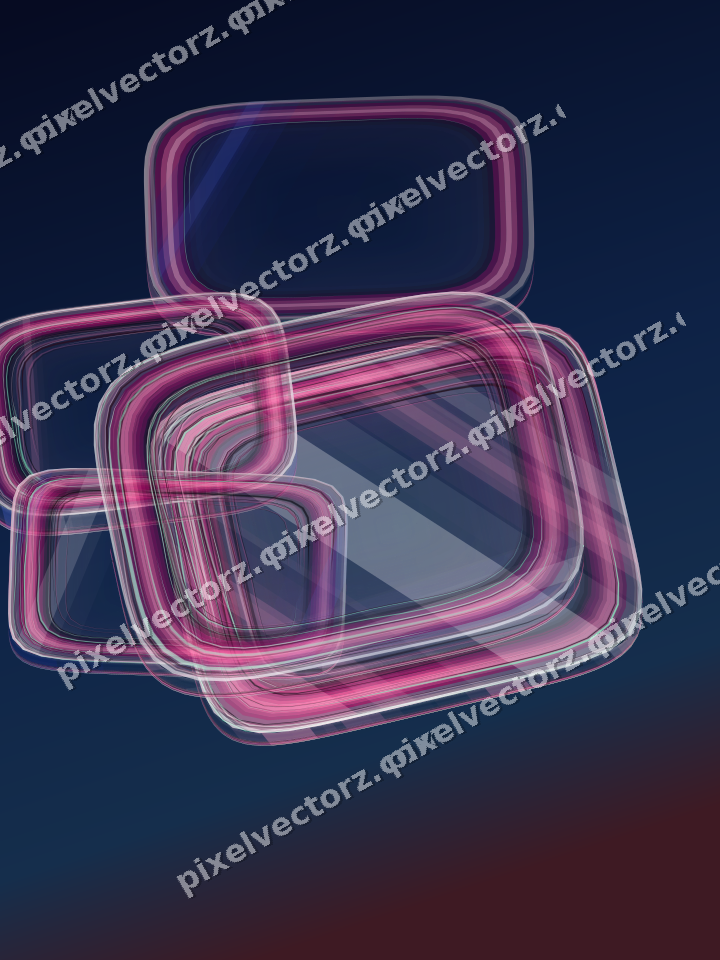 Abstract glass arc in pink and blue