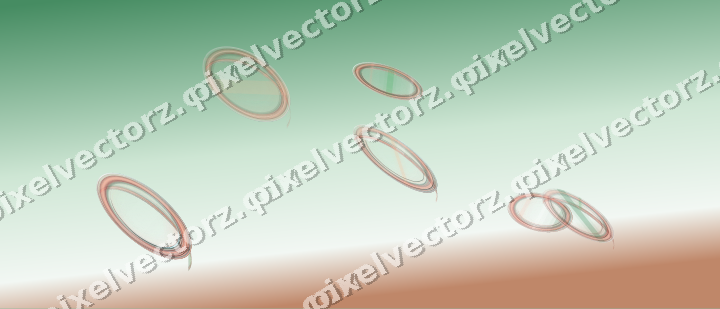 Abstract glass arc in dark green and red