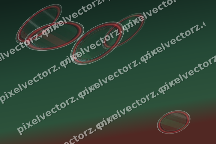 Abstract glass arc in dark green and red