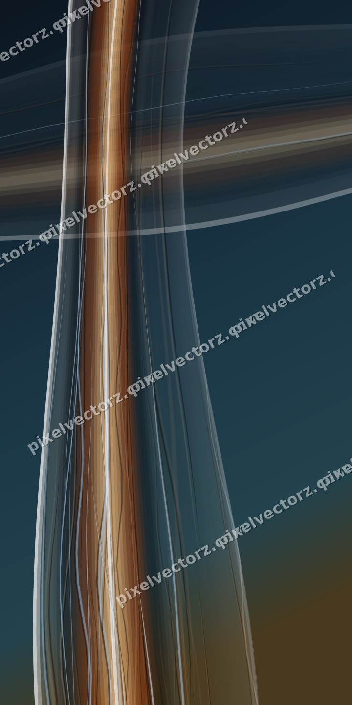Abstract glass arc in dark teal and orange