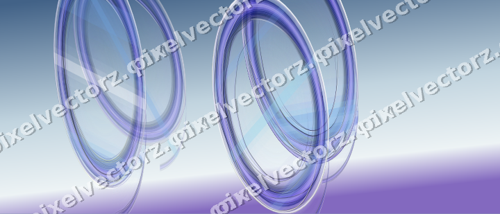 Abstract glass arc in blue and cyan