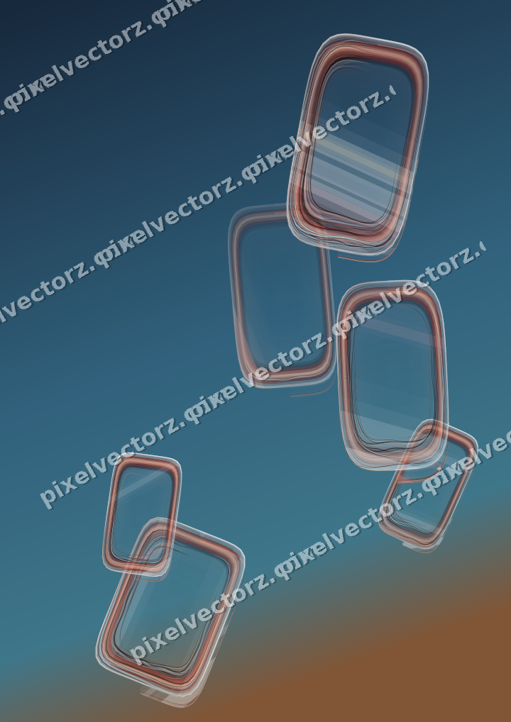Abstract glass arc in red and orange