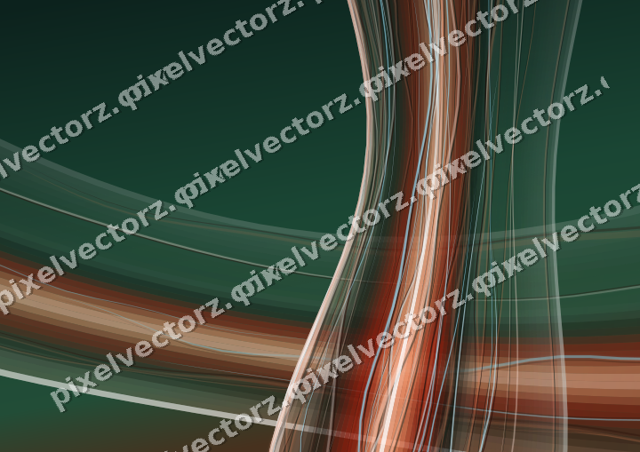 Abstract glass arc in dark green and orange