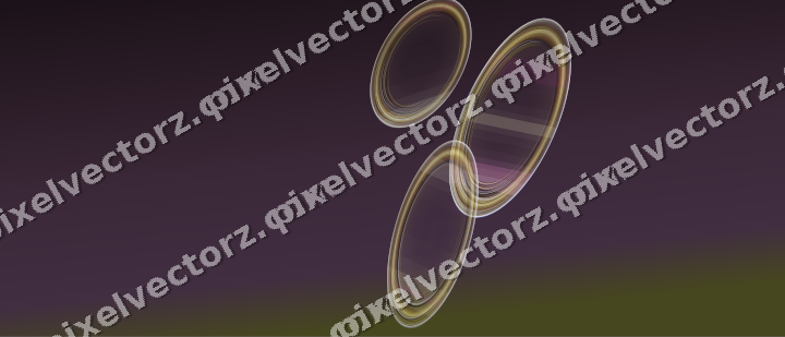 Abstract glass arc in dark magenta and lime