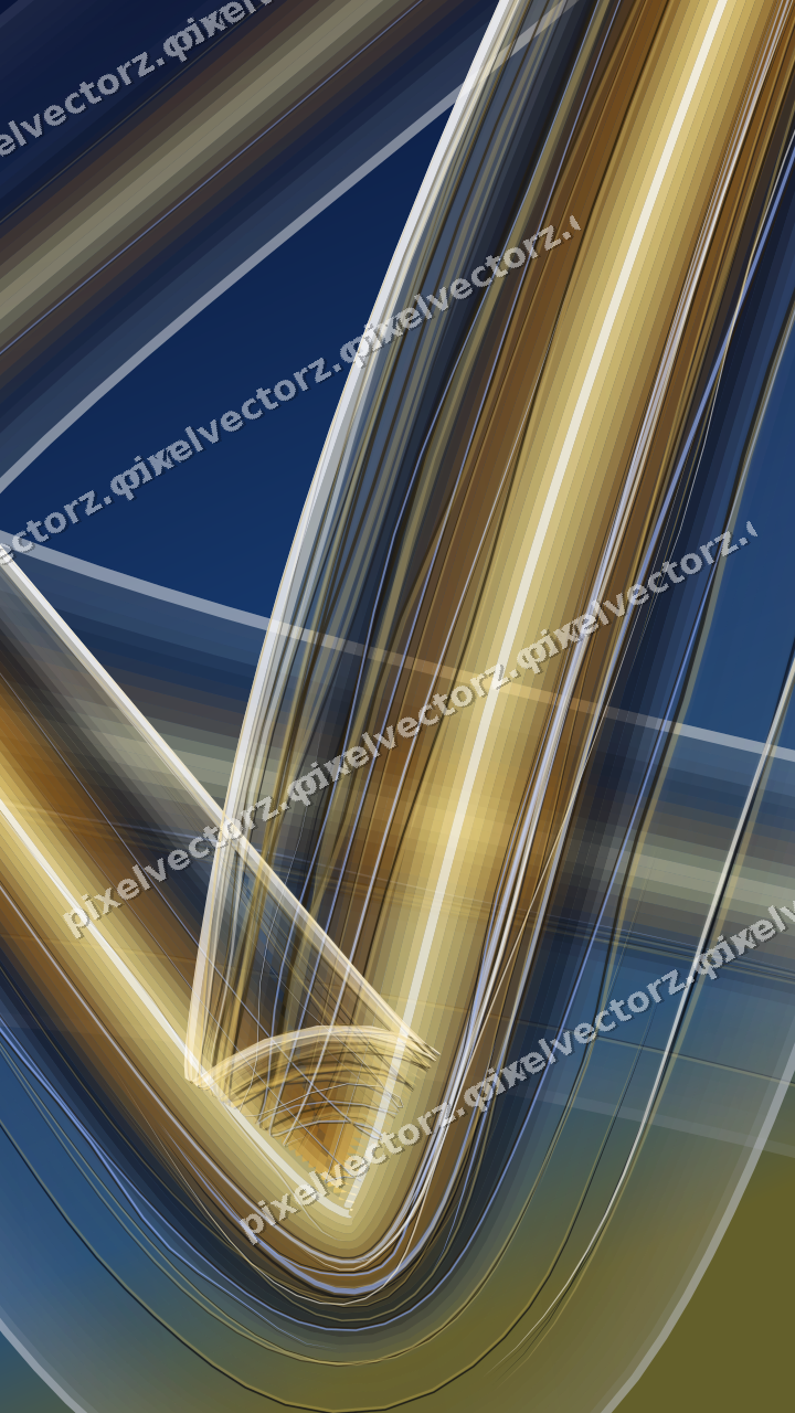 Abstract glass arc in amber and blue