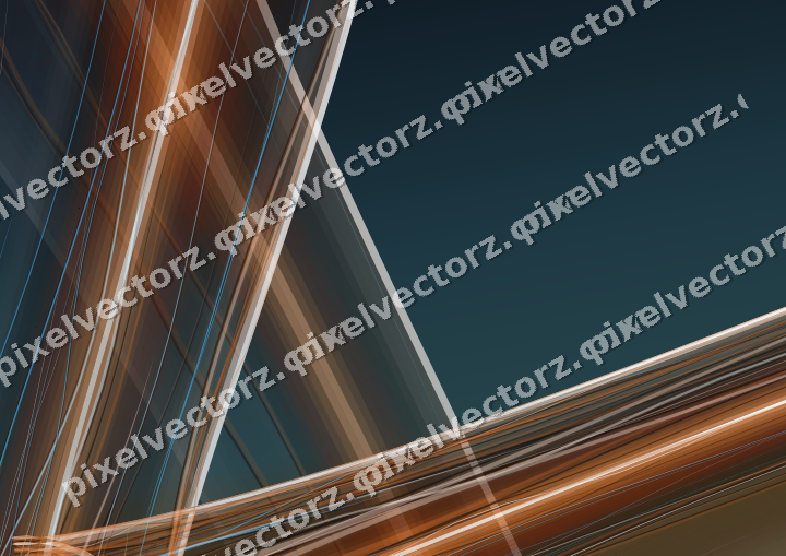 Abstract glass arc in blue and orange