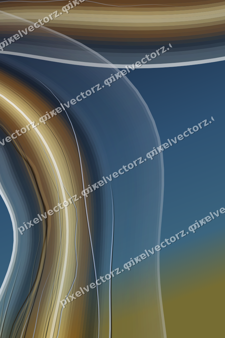 Abstract glass arc in dark blue and amber
