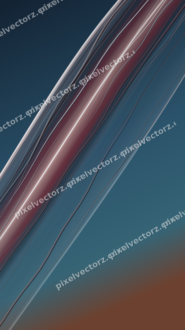 Abstract glass arc in yellow and red