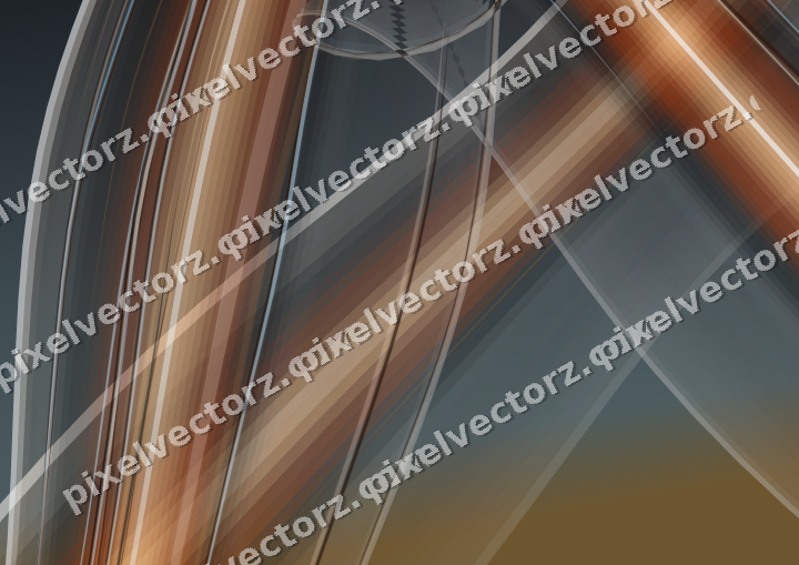 Abstract glass arc in blue and orange