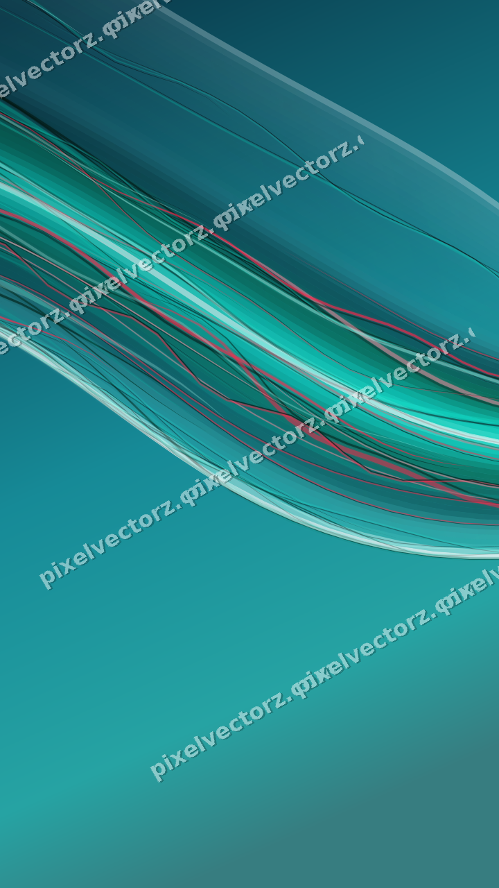 Abstract glass arc in cyan and teal