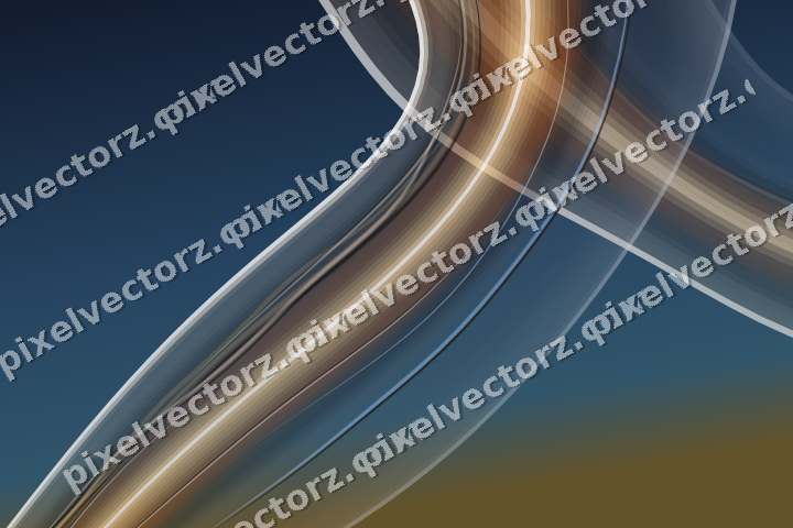 Abstract glass arc in dark blue and red