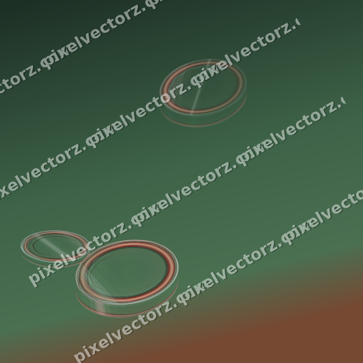 Abstract glass arc in dark green and red