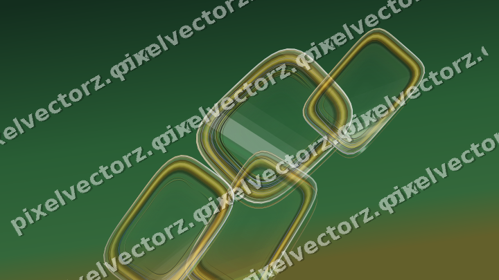 Abstract glass arc in dark green and amber