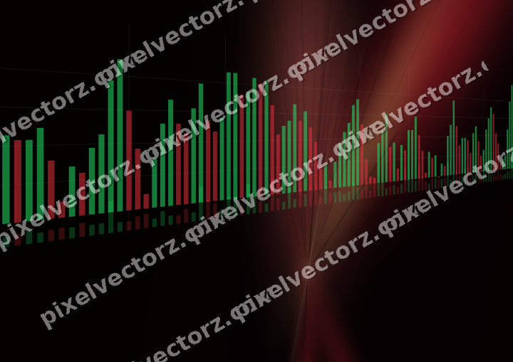 Leuchtender Neon Diagramm Hintergrund in Rot und Grün