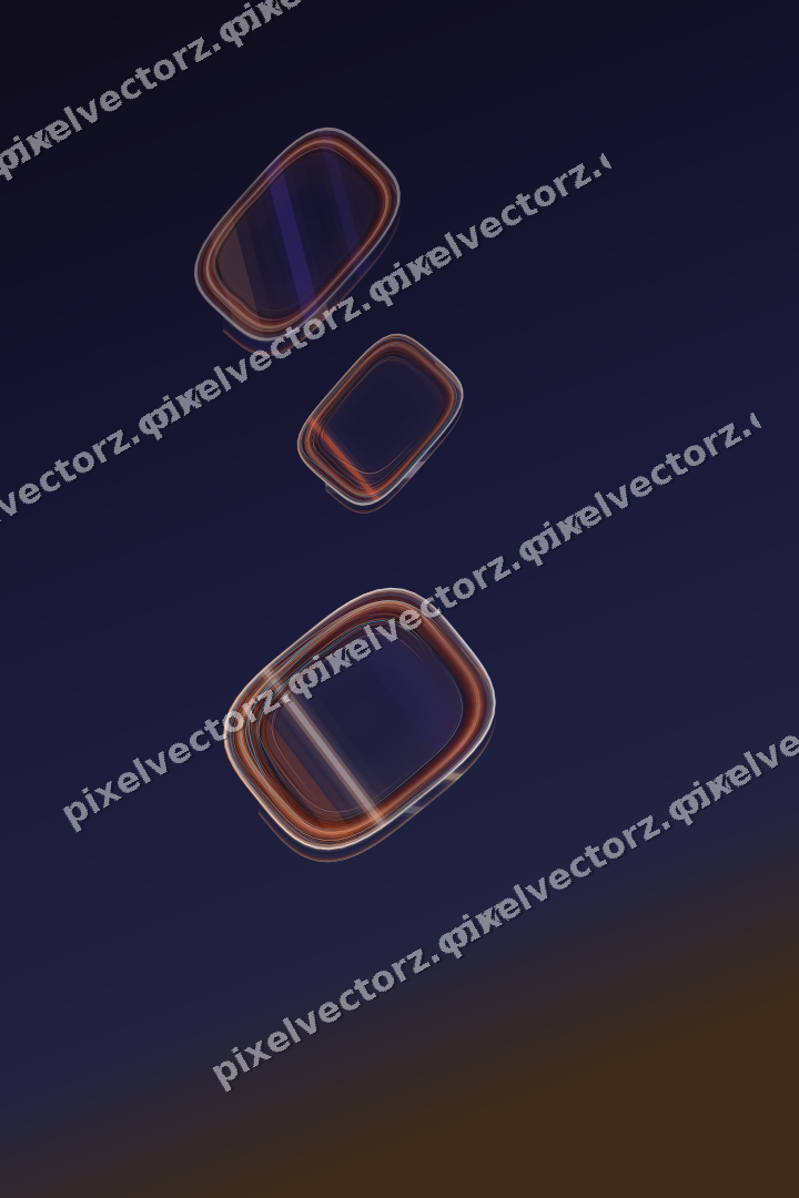 Abstract glass arc in orange and blue