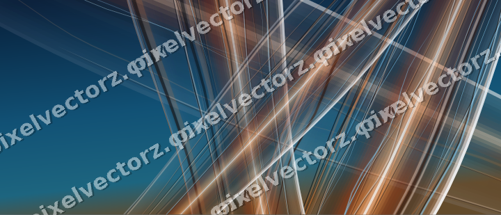 Abstract glass arc in blue and red