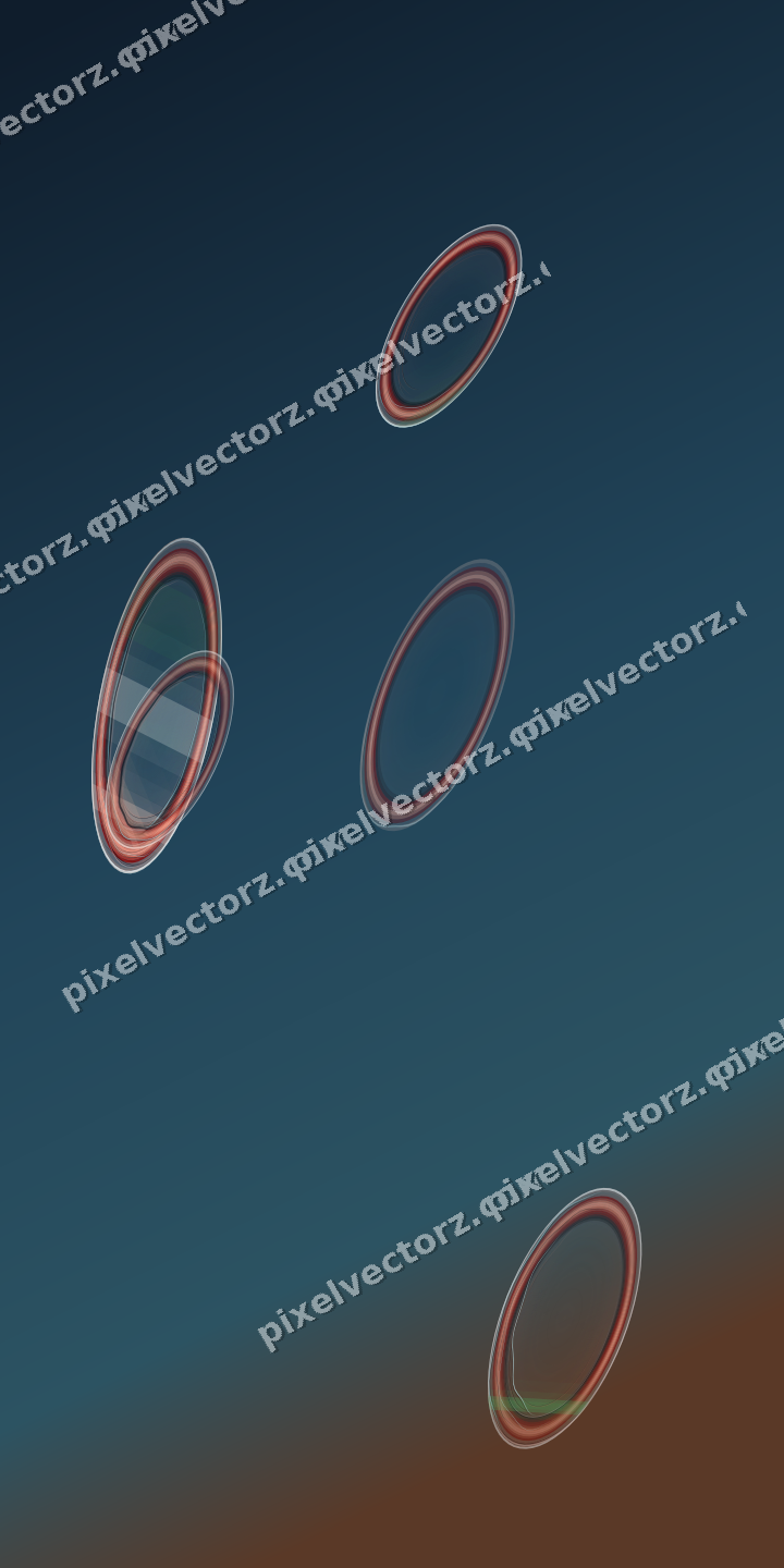Abstract glass arc in dark green and red