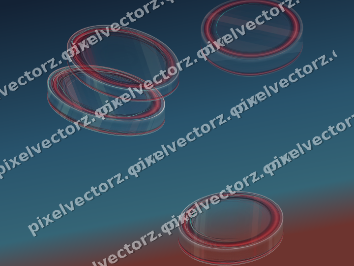 Abstract glass arc in red and pale lime
