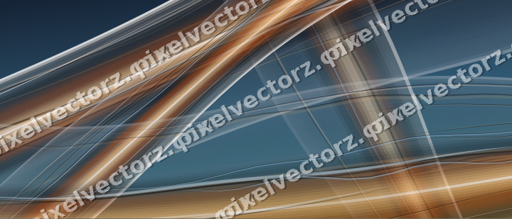 Abstract glass arc in dark blue and orange