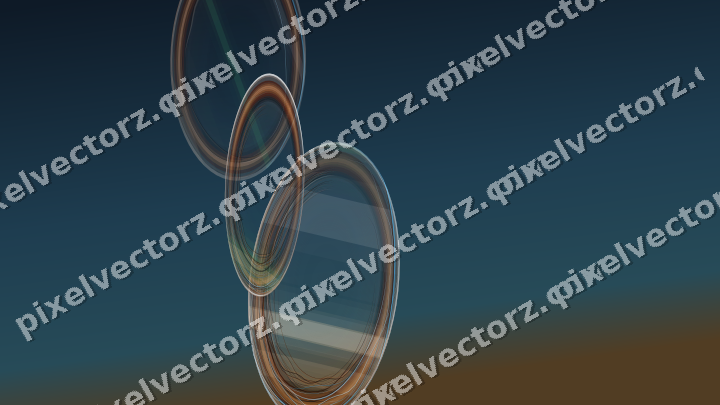 Abstract glass arc in dark green and orange
