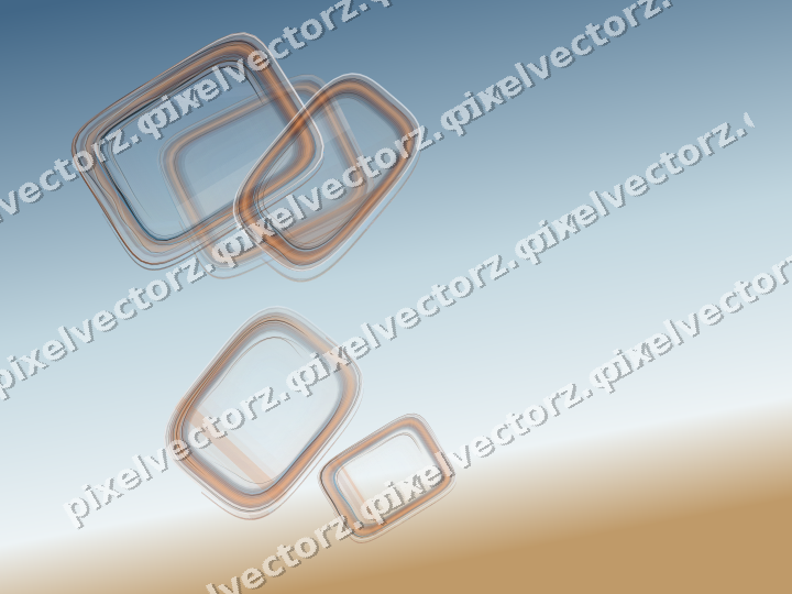 Abstract glass arc in blue and orange
