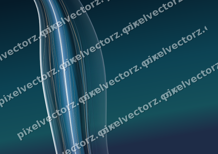 Abstract glass arc in cyan and blue