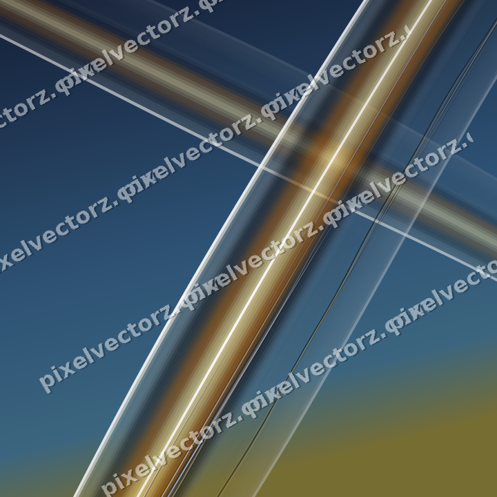 Abstract glass arc in dark blue and amber
