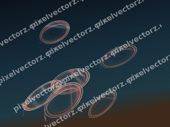 Abstract glass arc in orange and cyan