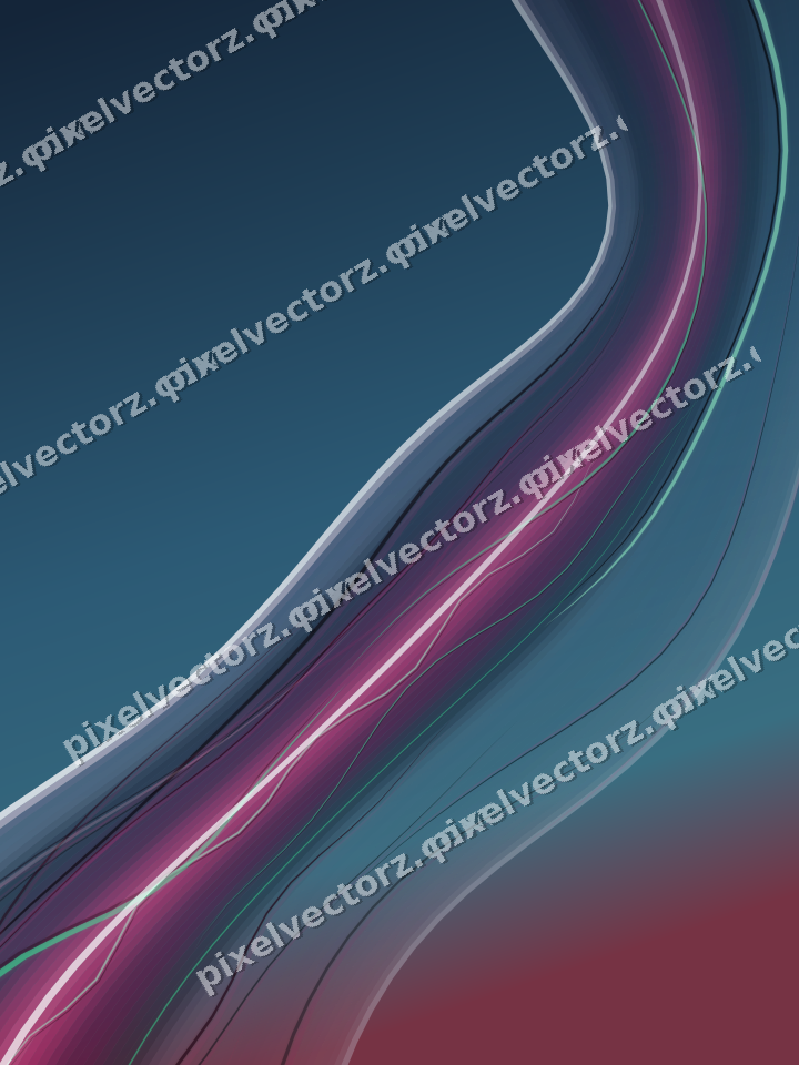 Abstract glass arc in dark pink and green