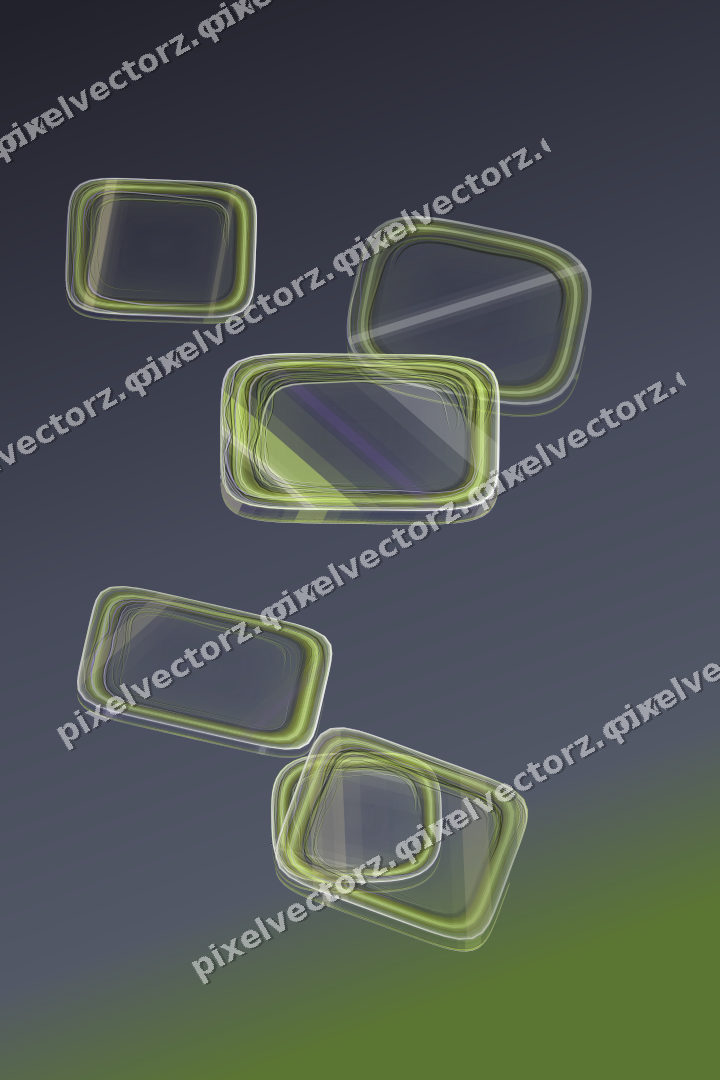 Abstract glass arc in purple and lime