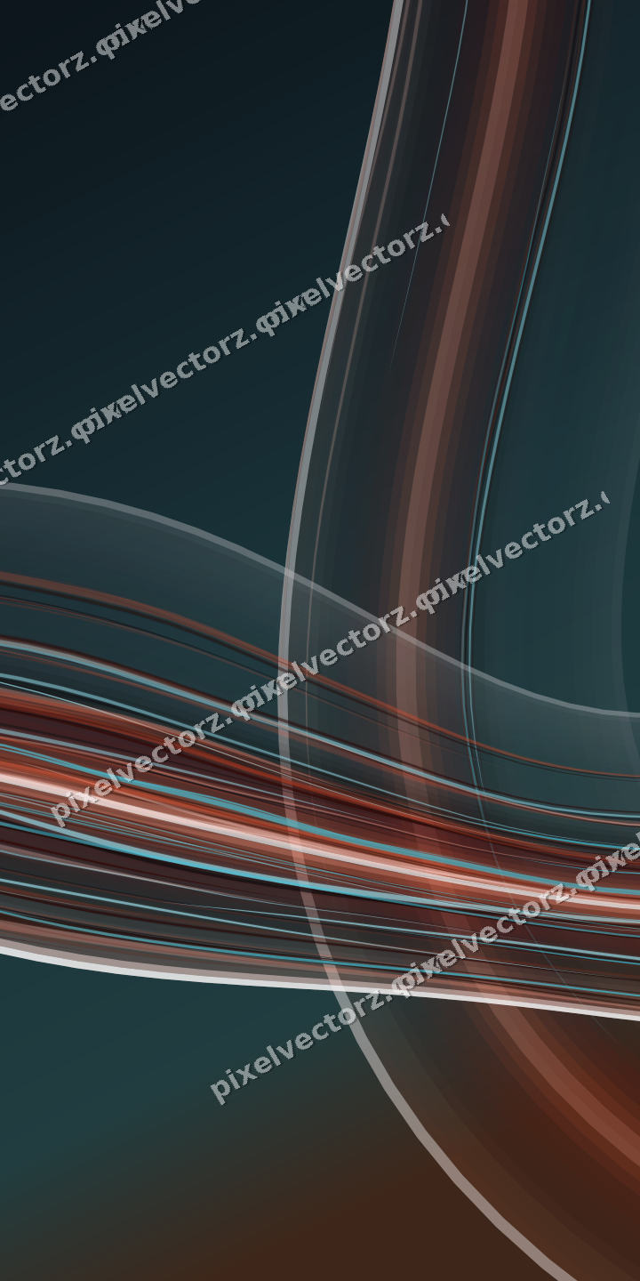 Abstract glass arc in cyan and red