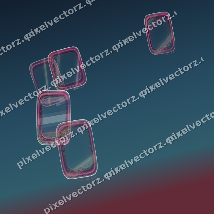 Abstract glass arc in dark pink and yellow