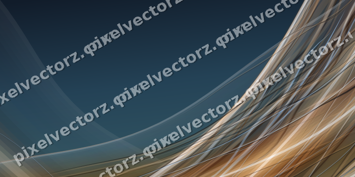 Abstract glass arc in dark blue and orange