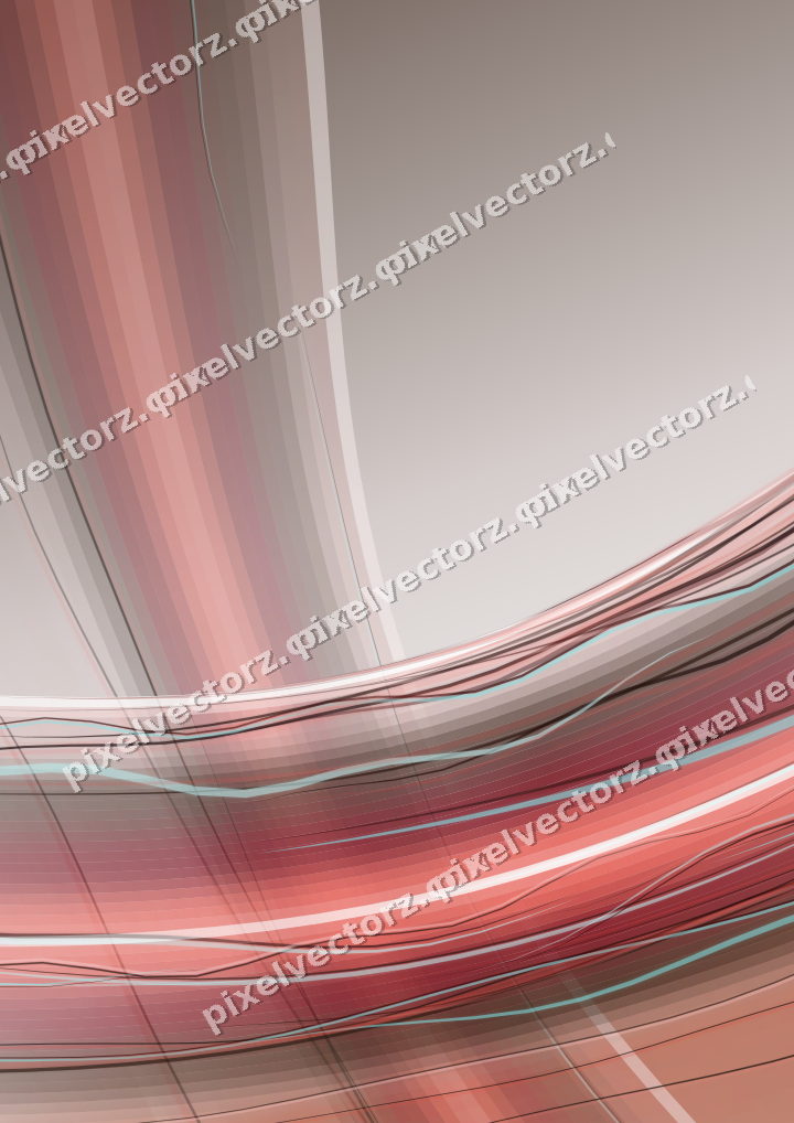 Abstract glass arc in red and pale amber