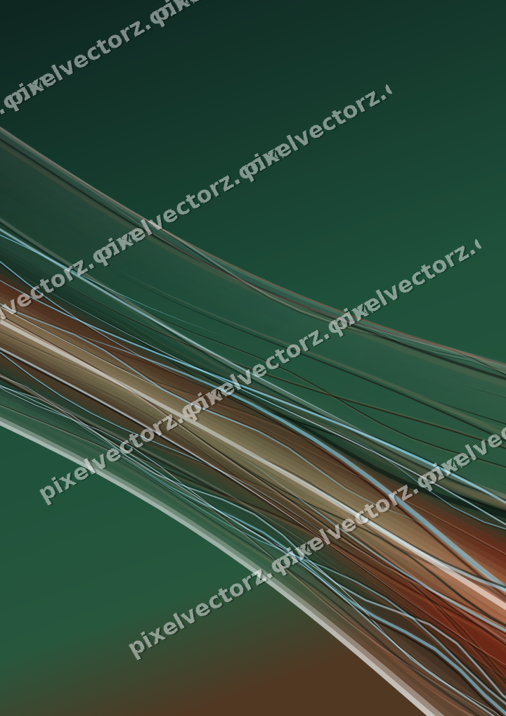 Abstract glass arc in dark green and orange