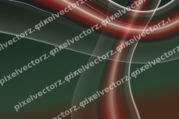Abstract glass arc in dark green and red