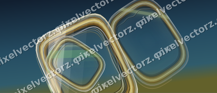 Abstract glass arc in lime and yellow